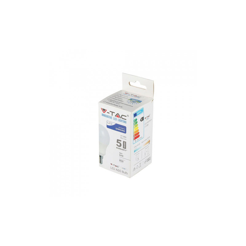Żarówka LED V-TAC SAMSUNG CHIP 9W E14 Kulka VT-269 6400K 806lm 5 Lat Gwarancji