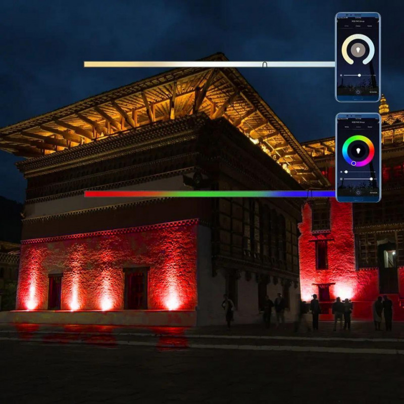 Projektor LED WiFi V-TAC 20W Czujnik Ruchu Czarny Z MUFĄ SMART Amazon Alexa Google Home VT-5192S RGB+3000K-6500K 1500lm