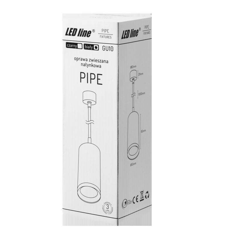 LED line oprawa zwieszana GU10 biała PIPE