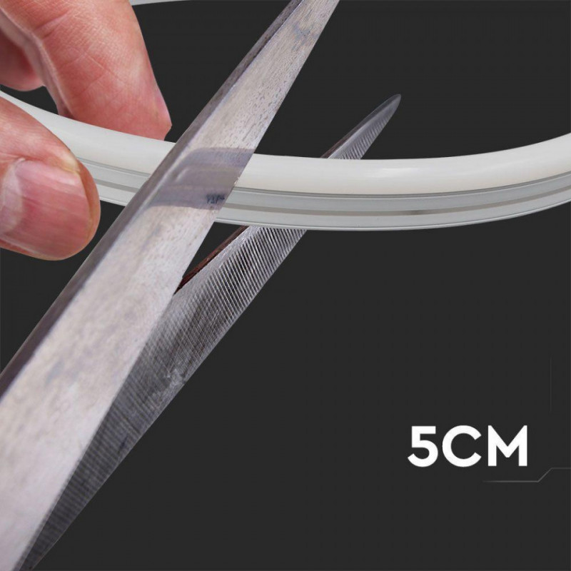 Neon Flex V-TAC 24V IP68 4000K 10mb Cięcie co 5cm 6,5W/m 260lm/m IP68 VT-554