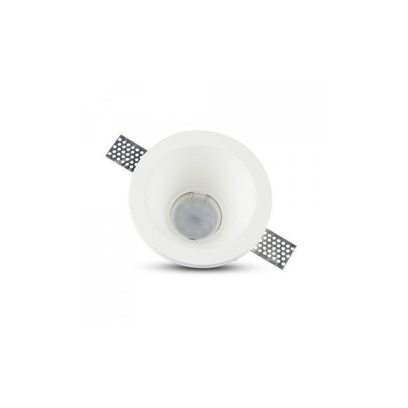 Oprawa Oczko V-TAC GIPS GU10 Wpuszczana Głęboka Okrągła 132x74 Biały VT-773