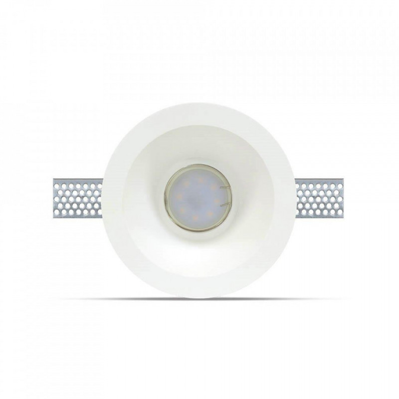 Oprawa Oczko V-TAC GIPS GU10 Wpuszczana Głęboka Okrągła 132x74 Biały VT-773