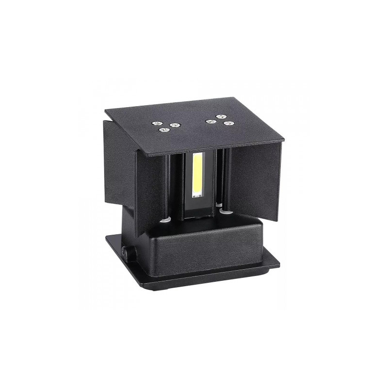 Kinkiet Ścienny 12W LED Góra/Dół Regulowany Czarny IP65 4000K 1100lm