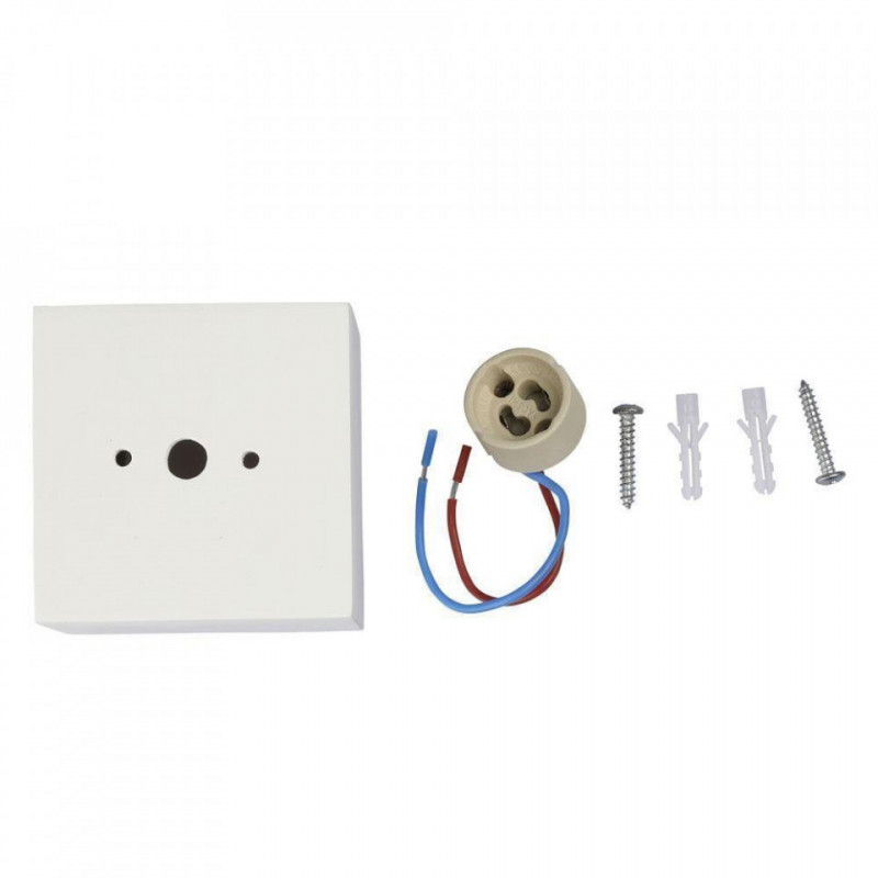 Oprawa V-TAC GIPS GU10 Natynkowa Kwadrat Aluminium Ring Biała 75x75x75mm VT-716