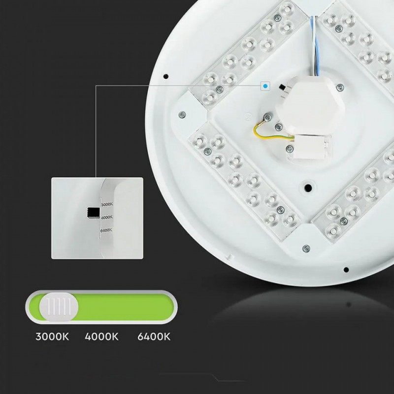 24W LED DOME LIGHT-350MM WITH MILKY COVER CCT:3IN1-ROUND
