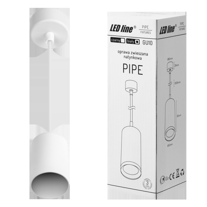 LED line oprawa zwieszana GU10 biała PIPE