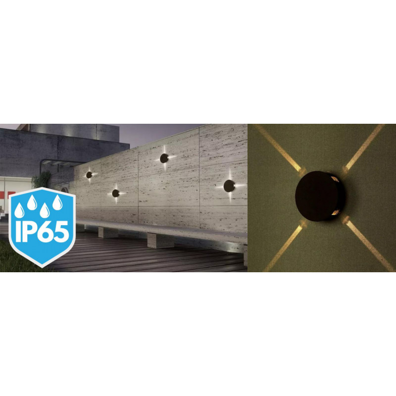 Oprawa Ścienna V-TAC 4W LED IP65 Czarna Okrągła VT-706 4000K 440lm