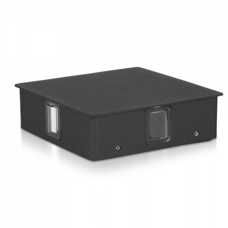 Oprawa Ścienna V-TAC 4W LED IP65 Czarny Kwadrat VT-704 4000K 440lm