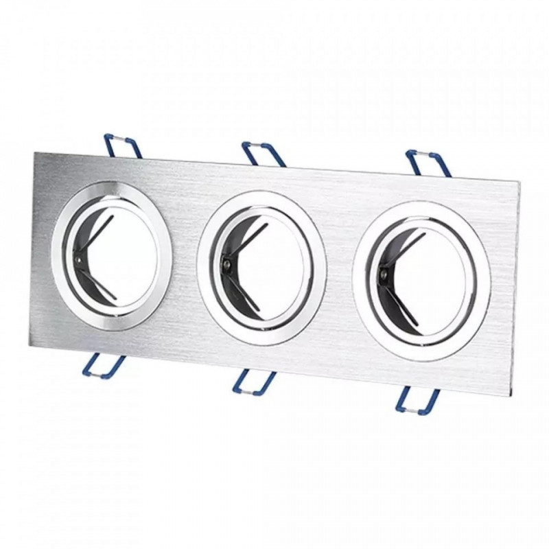 Oprawa Oczko V-TAC Aluminiowa Odlew 3xGU10 Kwadrat Aluminium Szczotkowane VT-784