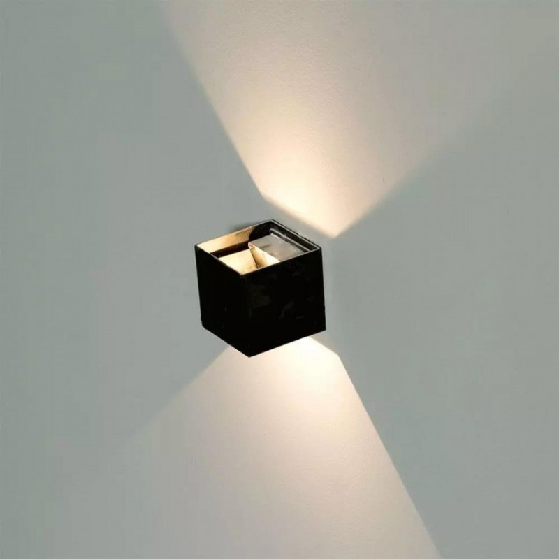 Kinkiet Ścienny V-TAC 12W LED Góra/Dół Regulowany Chip BRIDGELUX VT-759-12 4000K Czarny Kwadrat IP65 1100lm