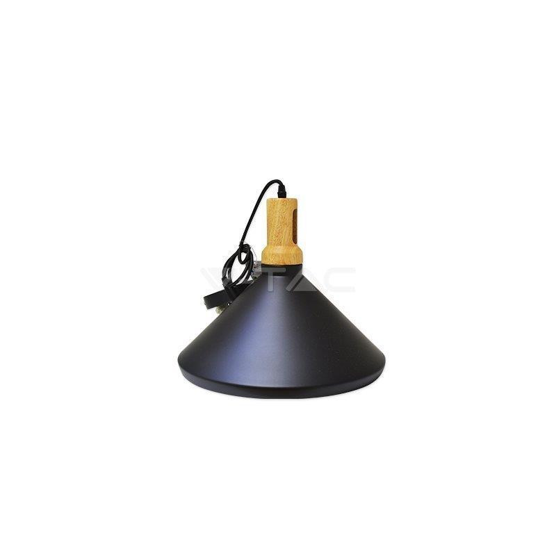 Oprawa Wisząca V-TAC Modern Czarna Drewno VT-75356
