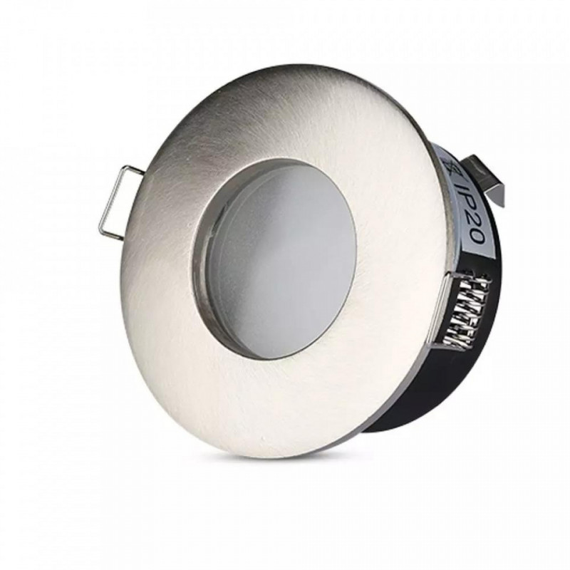 Oprawa Oczko V-TAC Aluminiowa Odlew Hermetyczne z szybką IP54 GU10 Okrągłe fi84 Satyna VT-787