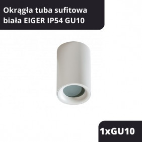 Okrągła tuba sufitowa biała EIGER IP54 GU10 AZ4259