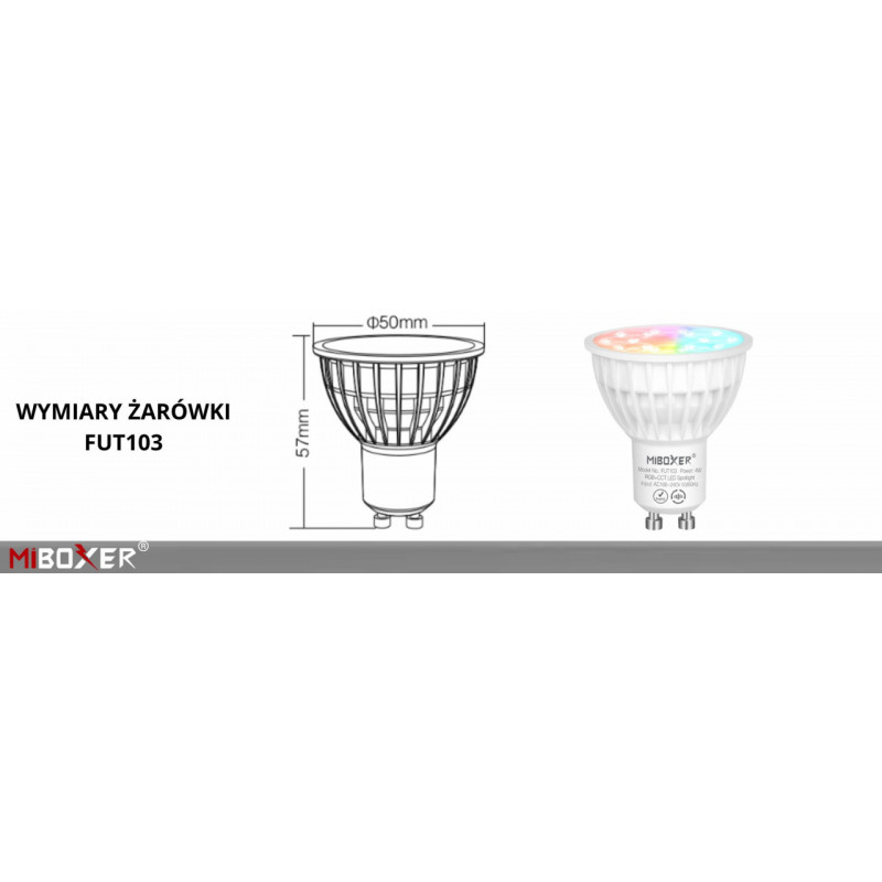 Żarówka LED GU10 RGB+CCT 4W WiFi Mi Light