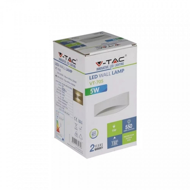 Oprawa Ścienna V-TAC 5W LED Wall Light IP20 VT-705 4000K 550lm