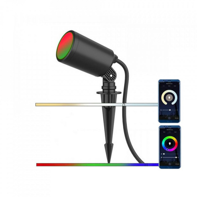 Oprawa Ogrodowa Wbijana LED WiFI V-TAC 7W Amazon Alexa Google Home VT-5167 RGB+3000K-6500K 520lm