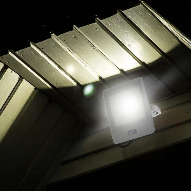 Projektor LED V-TAC 10W SAMSUNG CHIP Czujnik Ruchu Biały z Mufą VT-118S 4000K 735lm 5 Lat Gwarancji