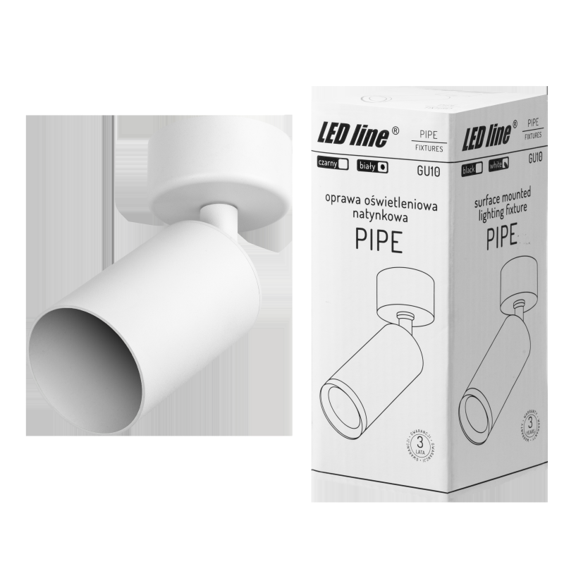 LED line oprawa natynkowa GU10 biała PIPE