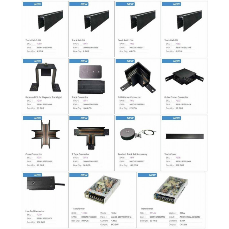 Lampa czarna magnetyczna 20W V-TAC 3000K