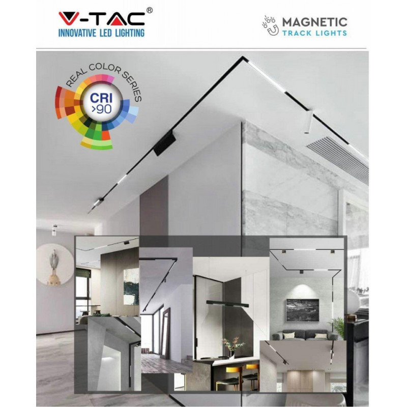 Lampa czarna magnetyczna 20W V-TAC 3000K