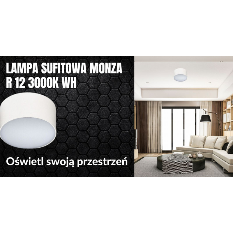 LAMPA SUFITOWA MONZA R 12 3000K WH