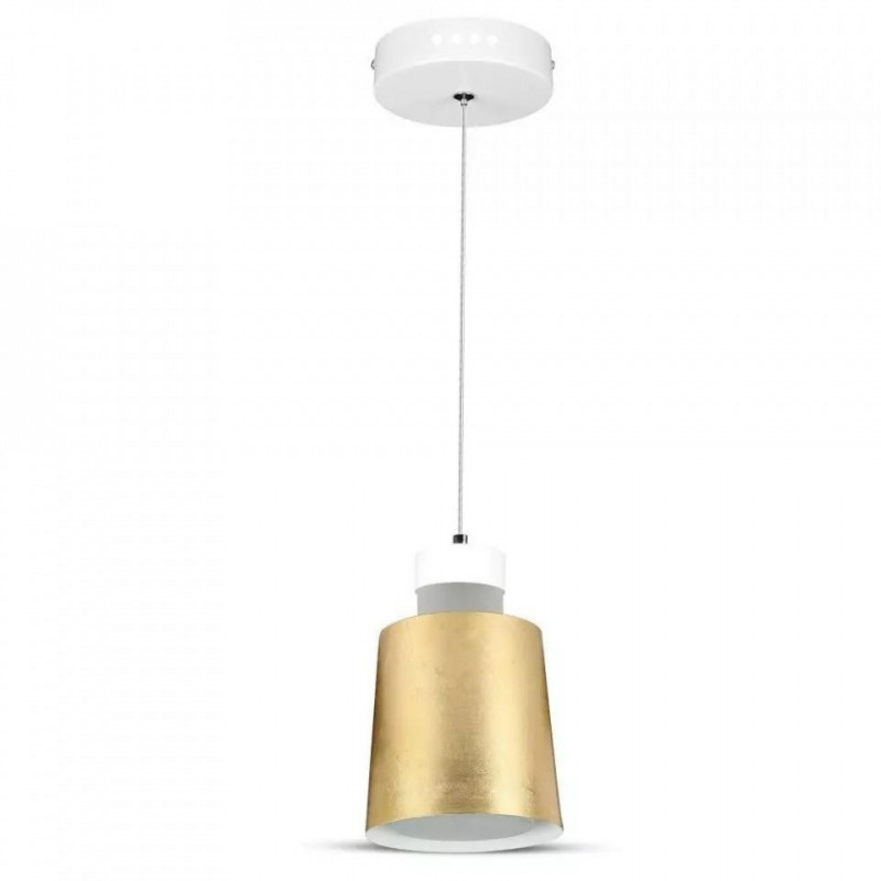Oprawa Wisząca LED V-TAC 7W (Akryl) Złoty Lamp Klosz 120x190mm VT-7333 4000K 400lm