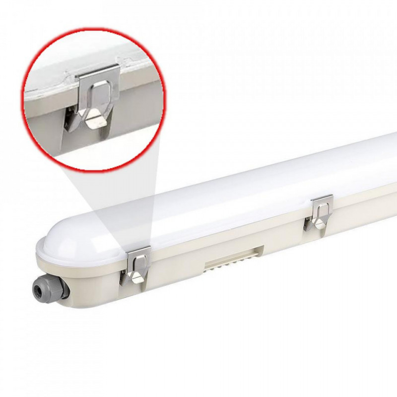 Oprawa Hermetyczna LED V-TAC SAMSUNG CHIP M-SERIES 48W 150cm 120Lm/W ML SS Clip Układ Awaryjny VT-150048E 4000K 5760lm 3 Lata Gw