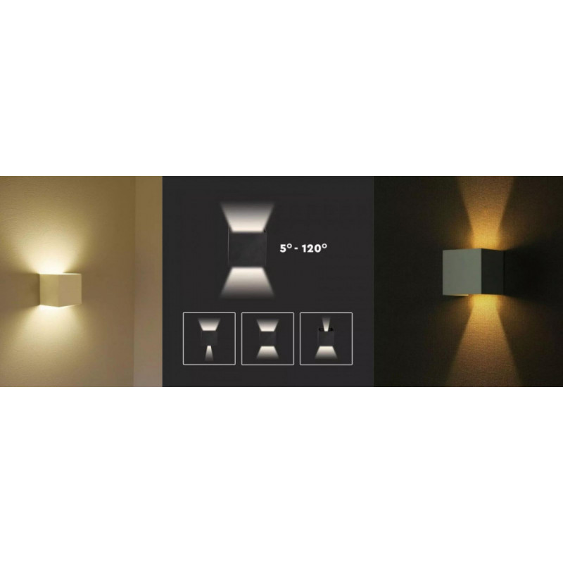 Kinkiet Ścienny 12W LED Góra/Dół Regulowany Biały IP65 3000K 1100lm