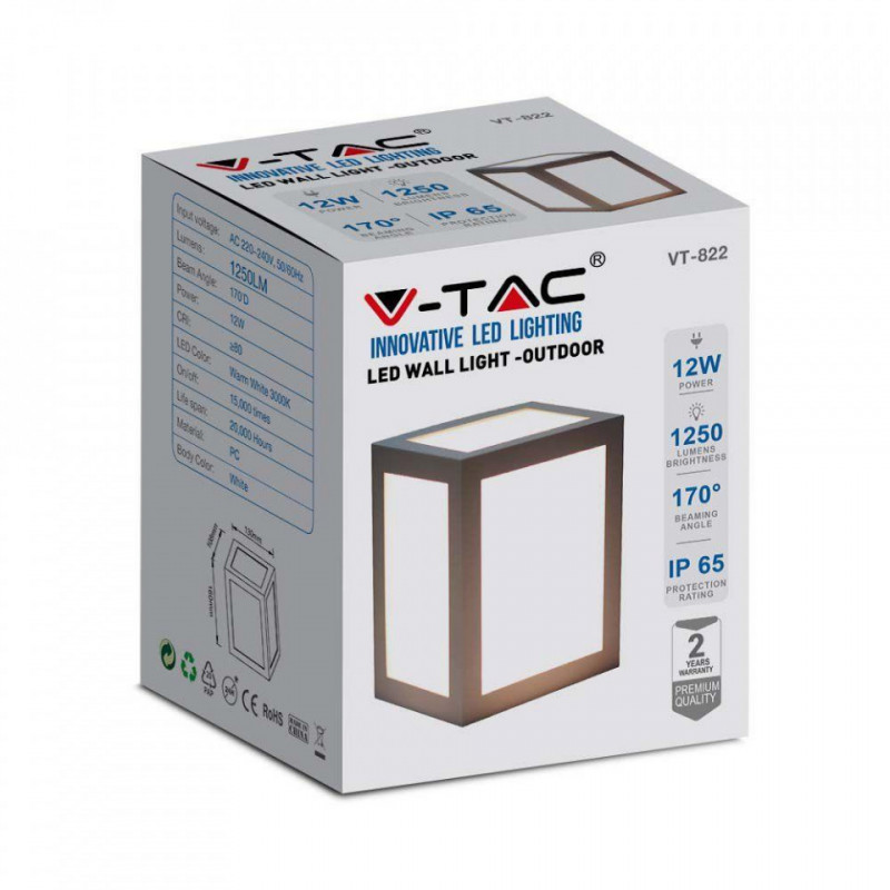 12W LED WALL LIGHT 4200K GREY BODY