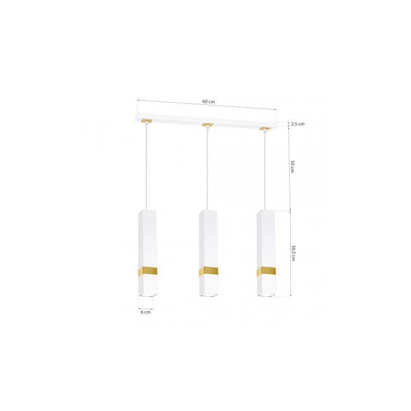 Lampa wisząca VIDAR WHITE/GOLD 3xGU10