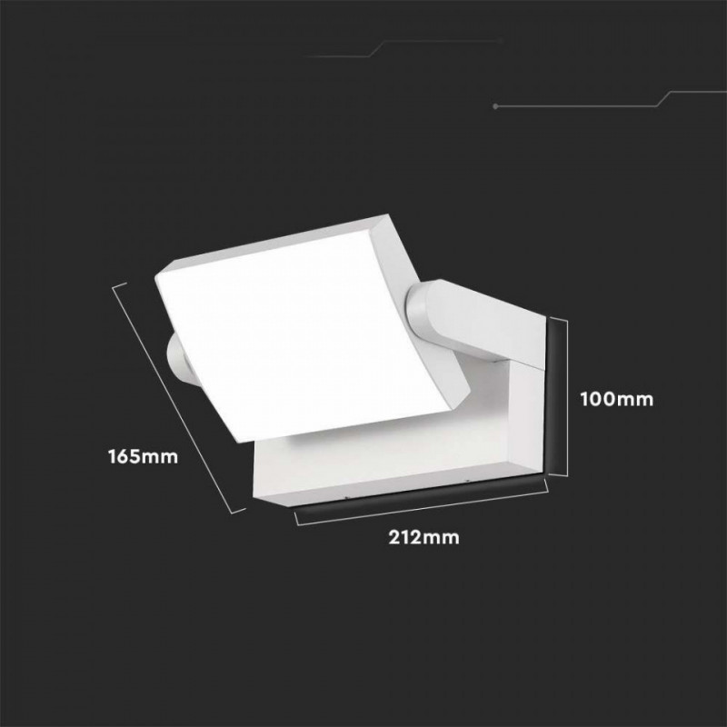 Oprawa Elewacyjna Ścienna V-TAC 17W LED Biała IP65 VT-11020 3000K 2520lm