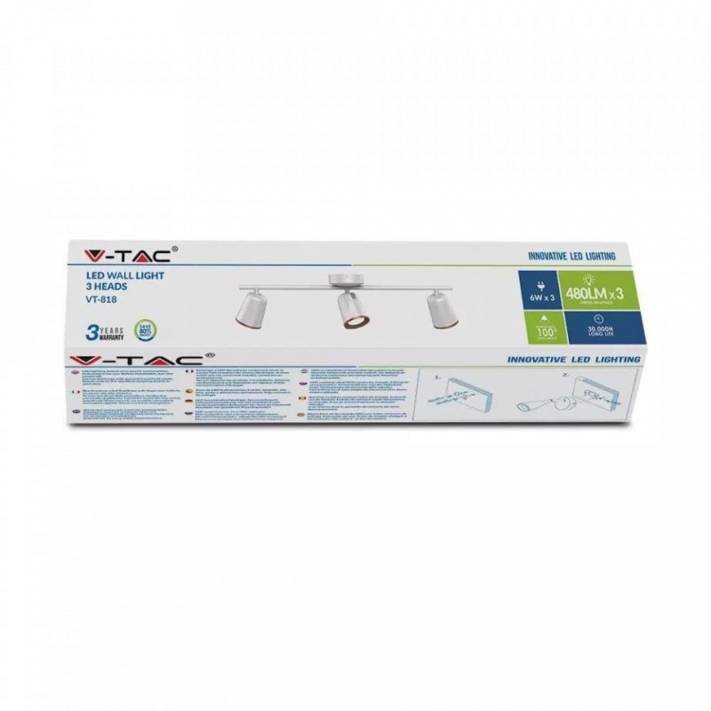 Oprawa Sufitowa SPOT V-TAC 18W LED VT-818 4000K Biały 1440lm