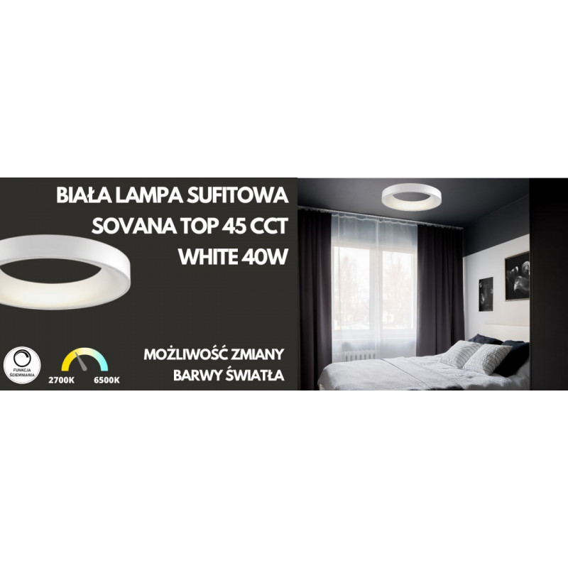 BIAŁA LAMPA SUFITOWA SOVANA TOP 45 CCT WHITE 40W