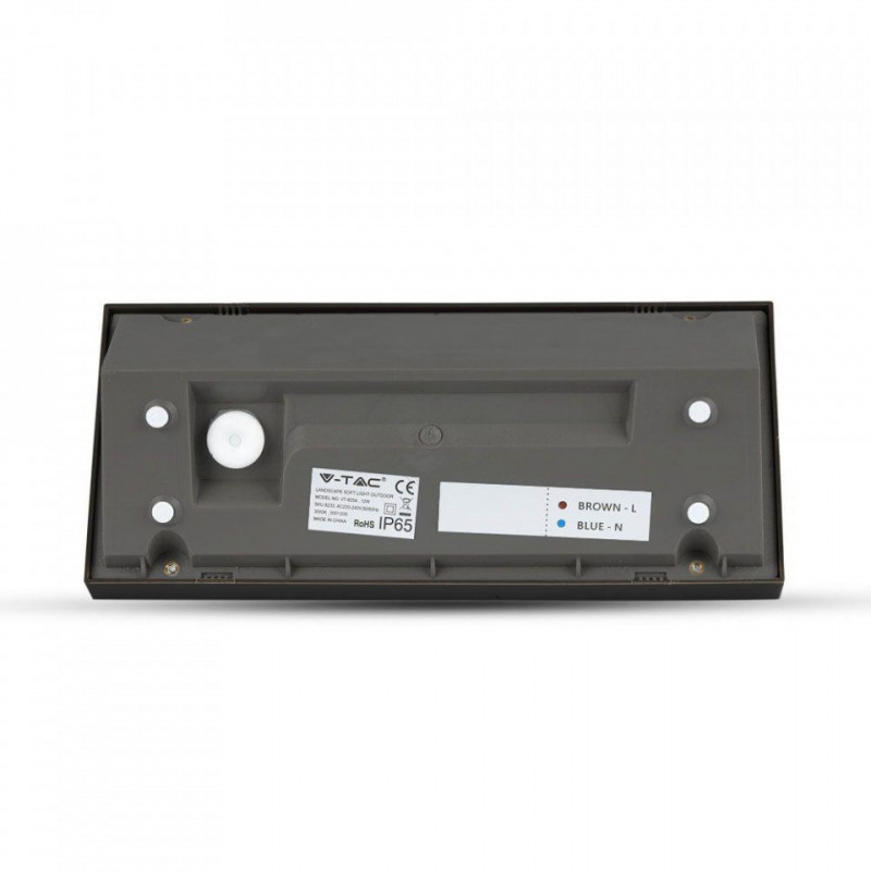 Oprawa Ścienna V-TAC 12W LED Ukośna Czarna IP65 VT-8054 6400K 1250lm