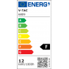 Oprawa Ścienna V-TAC 12W LED Ukośna Czarna IP65 VT-8054 6400K 1250lm