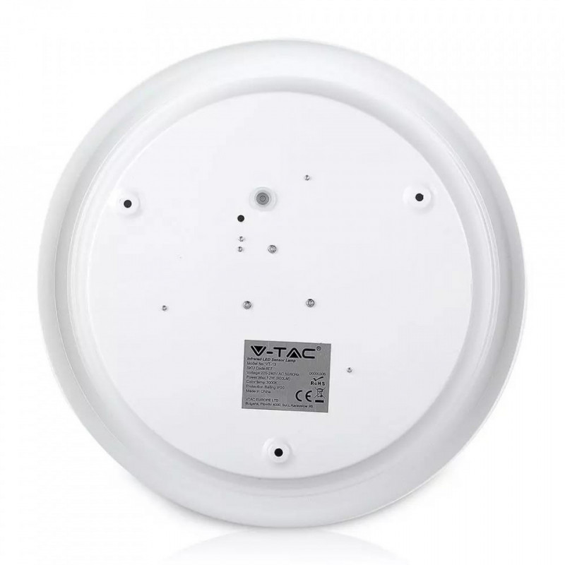 Plafon LED V-TAC SAMSUNG CHIP 12W Czujnik Ruchu VT-13 3000K 800lm 3 Lata Gwarancji