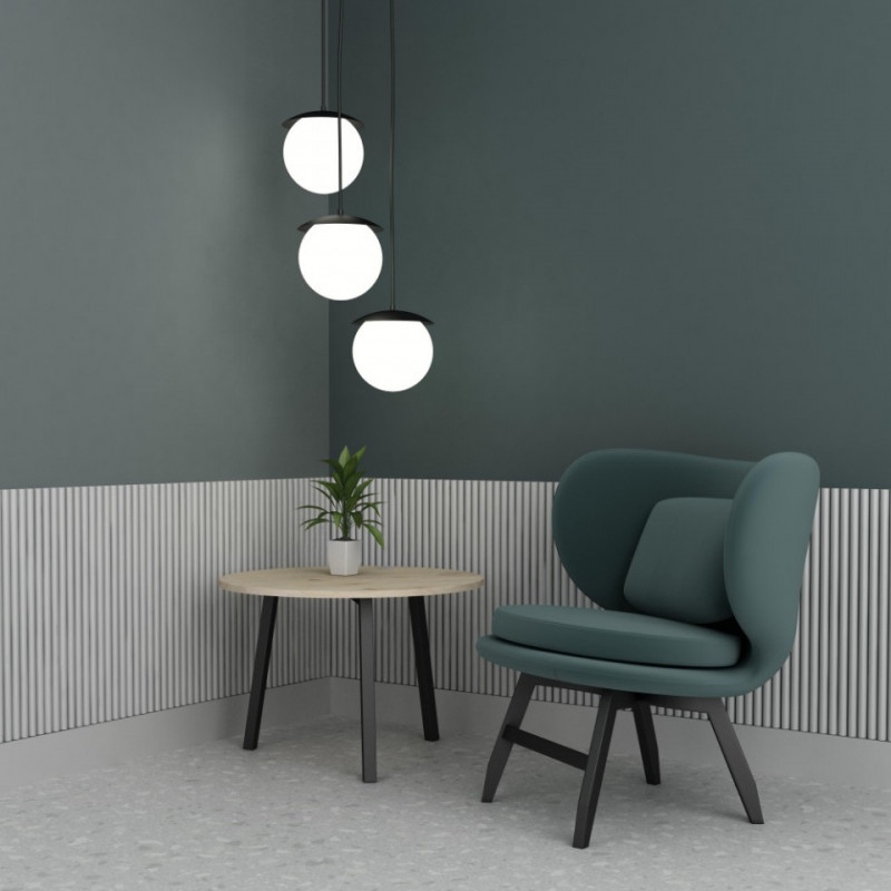 KUUL F3 potrójna czarna sufitowa lampa wisząca