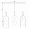 Loft Hulub 3L lampa wisząca z białą listwą sufitową KOLOROWE KABLE