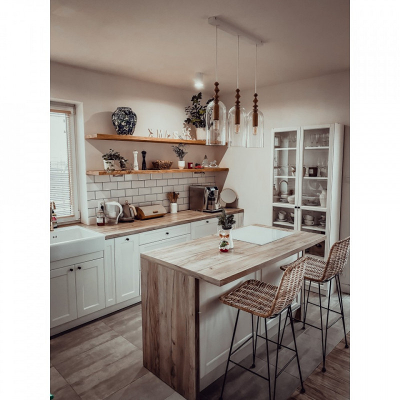 Loft Hulub 3L lampa wisząca z białą listwą sufitową KOLOROWE KABLE