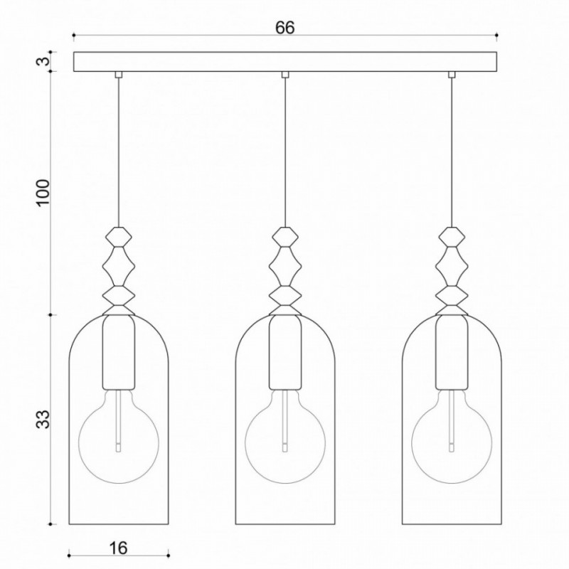Loft Hulub 3L lampa wisząca z czarną listwą sufitową KOLOROWE KABLE