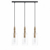 Loft Hulub 3L lampa wisząca z czarną listwą sufitową KOLOROWE KABLE