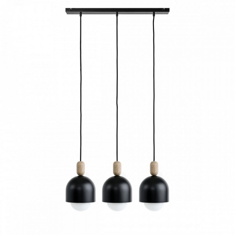 Lampa sufitowa Loft Ovoi 3L czarna lampa wisząca na listwie KOLOROWE KABLE