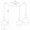 Loft Ovoi 3 biała strukturalna lampa wisząca KOLOROWE KABLE