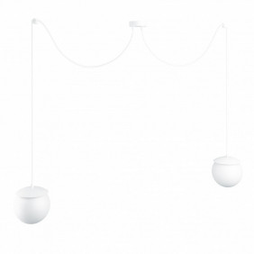 KUUL F2 podwójna biała sufitowa lampa wisząca z regulowaną długością