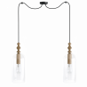 Loft Hulub 2 czarna lampa wisząca KOLOROWE KABLE