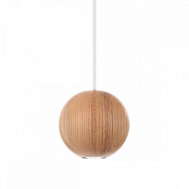 Drewniana lampa sufitowa Loft Sferni 3P GU10 lampa wisząca kaskadowo KOLOROWE KABLE