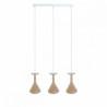 Drewniana lampa sufitowa Loft Cono 3L GU10 lampa wisząca na listwie KOLOROWE KABLE