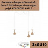 Drewniana lampa sufitowa Loft Cono 3 GU10 lampa wisząca typu pająk KOLOROWE KABLE