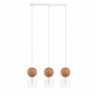 Drewniana lampa sufitowa Loft Sferni 3L E27 lampa wisząca na listwie KOLOROWE KABLE