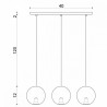 Drewniana lampa sufitowa Loft Sferni 3L GU10 lampa wisząca na listwie KOLOROWE KABLE